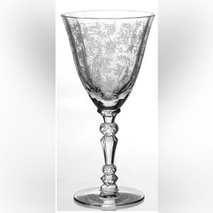 TWO Fostoria Chintz Stemware Claret Wine Set of Two.